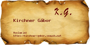 Kirchner Gábor névjegykártya